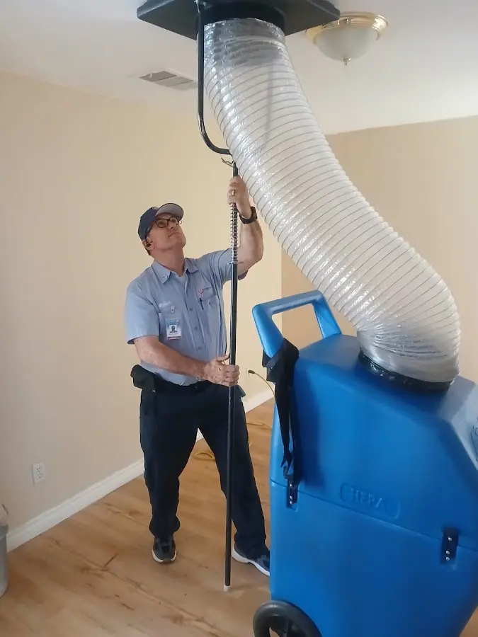 Mini Split Installation technician using HEPA equipment in Sartell